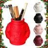 Organized Desk Accessories for Home 3D Printed Sweater Pen Holder, Creative Organizer with Elk Snowflake Relief Shape Pencil Cup Office School