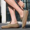 Men Comfortable And Casual Loafers Breathable Knitted Fabric Anti-Slip Outdoor Walking Shoe Soft-Soled Lightweight Driving Shoes