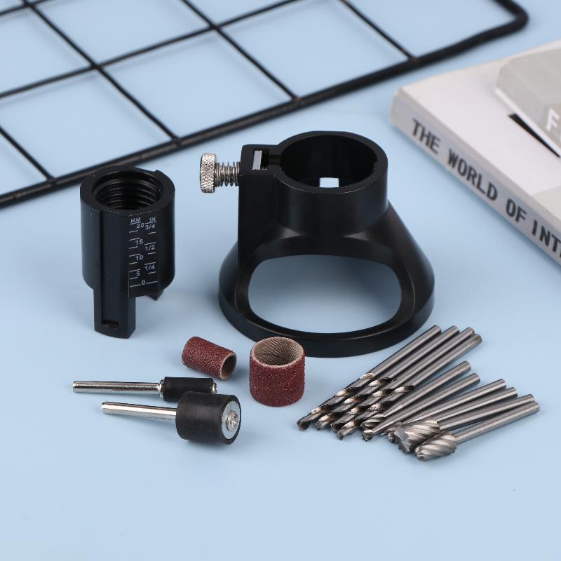 Guide Attachment Twist Drill Bit Rotary Router Milling Cutter Wood Carving Tool Kit Dedicated Locator Woodwork Tool For Dremel