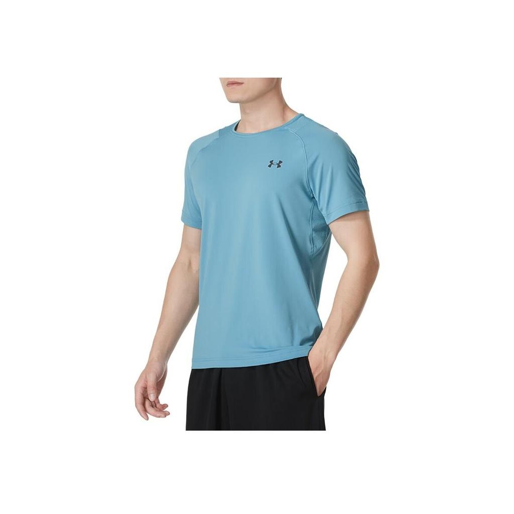 Under Armour Удобная дышащая футболка с коротким рукавом реглан для мужчин, светло-голубая 1383700-400