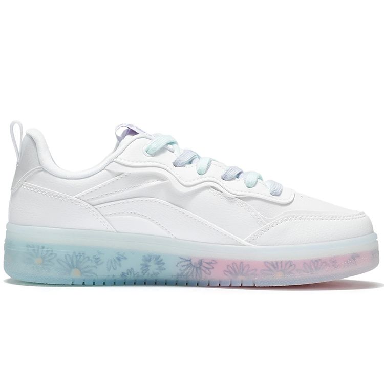 Li Ning Disney X Collaboration Series Non-Slip Durable Lightweight Low-Top Skate Shoes Women Sneaker White AGCS020-2