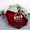 1. Узор FC Köln, автоматический складной зонт, портативная и складная конструкция, 8 спиц, рождественский или день рождения подарок.