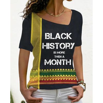 Новая летняя женская футболка с коротким рукавом, свободного кроя, с косым вырезом горловины и абстрактным 3D-принтом