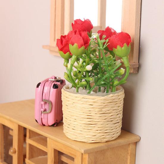 1:6 Нежный Реалистичный Вид Создай Живучесть Компактный Кукольный Домик Цветок В Горшке Модель Ролевые Игры Игрушка Реквизит Для Фотографии Растение