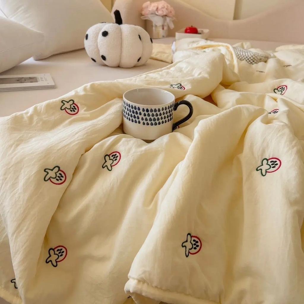 Летнее одеяло японское минималистское и модное кофейного цвета, стираное хлопковое одинарное одеяло с кондиционером, машинная стирка