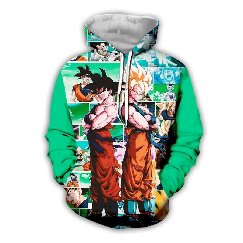 Dragon Ball New Saiyan Cute Anime Cartoon Fashion 3D Hooded Sweater Hoodie Adult Children's Size Four Seasons Loose Type