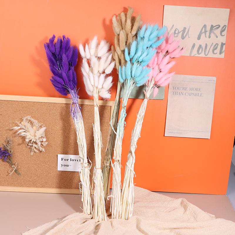 50 шт., букет из сухоцветов с изображением кролика и хвоста кролика, декор для свадебной вечеринки, пушистые пампасы, рождественская цветочная композиция своими руками