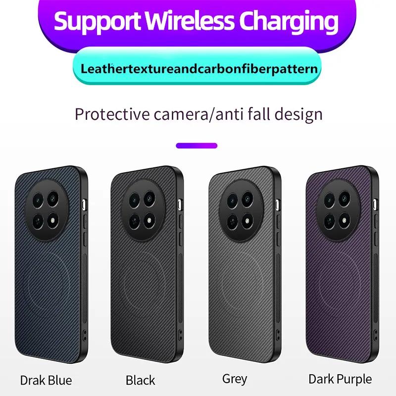 Anti-Drop Carbon Fiber Silicone Soft Phone Case For Realme 13 12X 12 Pro Plus 5G 4G Magnetic Wireless Charging Back Cover Cases
