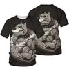 Summer Animal Boxing Dogs 3D Print T-Shirts Men Casual Fashion Streetwear O-Neck Oversized T Shirt Tops Clothing