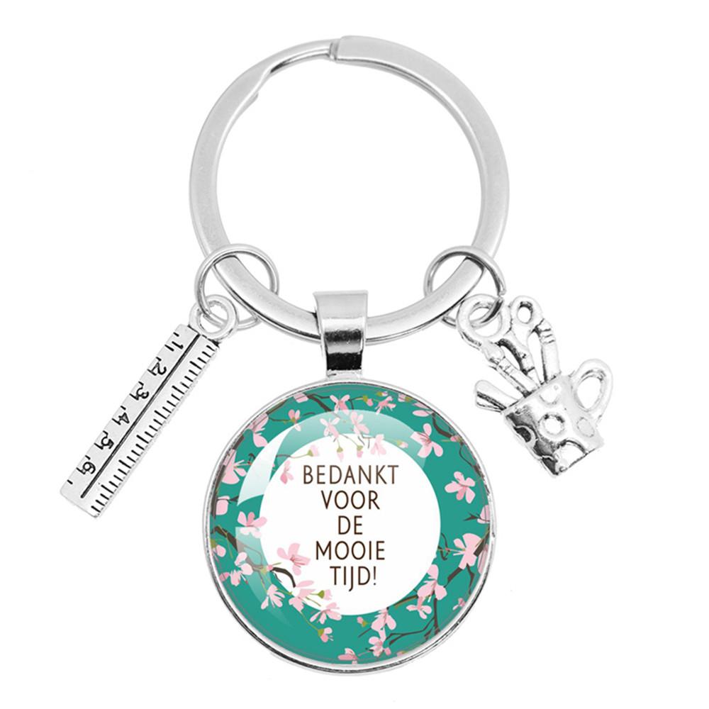ДЛЯ самой милой Учительницы Брелок Стеклянный Брелок Anneau Porte Clef Спасибо Учительнице Подарок Thank You Dear Teacher Gift Jewelry