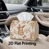 1pc, 2d Flat Printing, Tissue Box Cute Rabbit and Flower Pattern Pattern Printed Tissue Box, Durable Decoration Kitchen, Living Room, Bedroom_JZH0529E