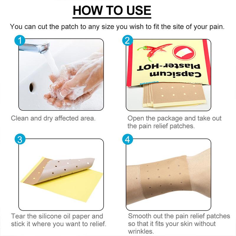 8 шт. наклейка с перцем чили, пластырь, пластырь для ухода за суставами для облегчения мышечной боли