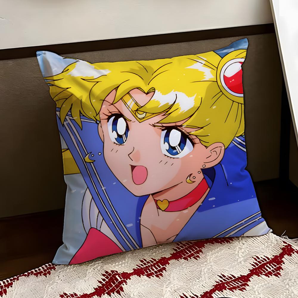 SSailor Anime MMoon Cushion Cover Reversible Soft Durable Pillow Cover Home  Car MultiScene Use for Daily Comfort