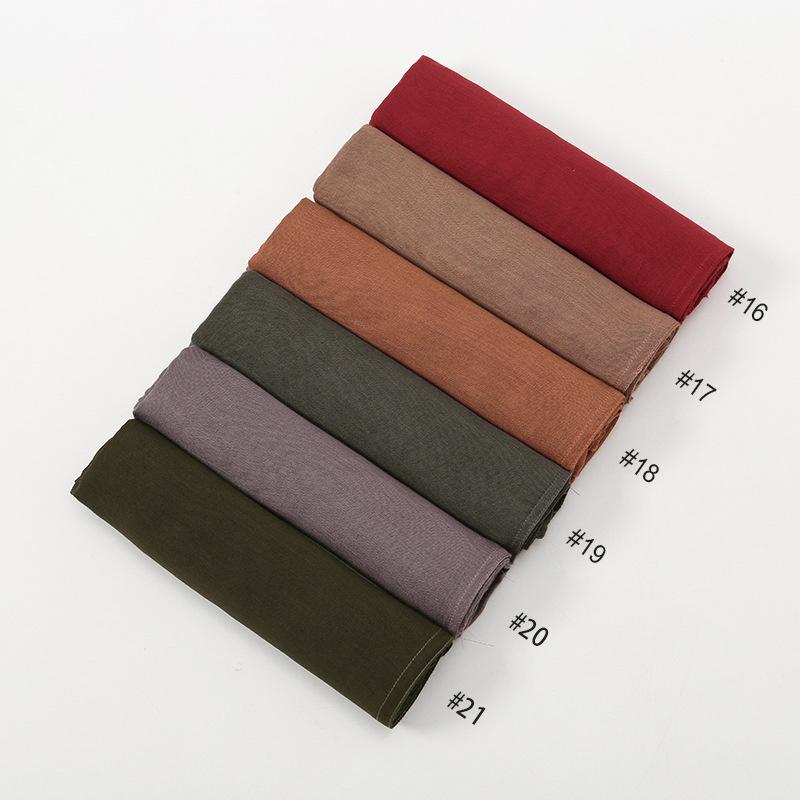 Women Big Size Plain Solid Cotton Rayon Hijab Scarf Lady High Quality Wraps and Shawls Musulman Headband Islamic Turban Ramadan