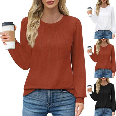 Женские негабаритные толстовки с круглым вырезом, футболки с длинными рукавами и цветными блоками, повседневные топы