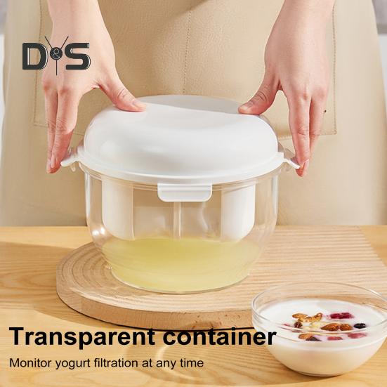 Фильтр для йогурта большой емкости, фильтр для йогурта, сито для молока, мелкоячеистое сито для риса, чая, сока, сито для еды, йогурт за 15-20 часов, прозрачный контейнер
