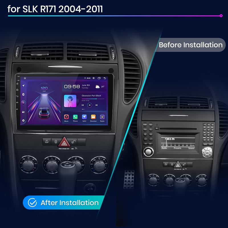 Junsun CarPlay Android Auto Car Radio For Mercedes Benz SLK Class R171 2004-2011 SLK 200 280 300 350 GPS Intelligent Systems