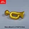 MOC Bricks Suona Horn Music Score Singer Saxophone Bass Figure Musical Instruments Educatinal Building Blocks Kids Girls Toys