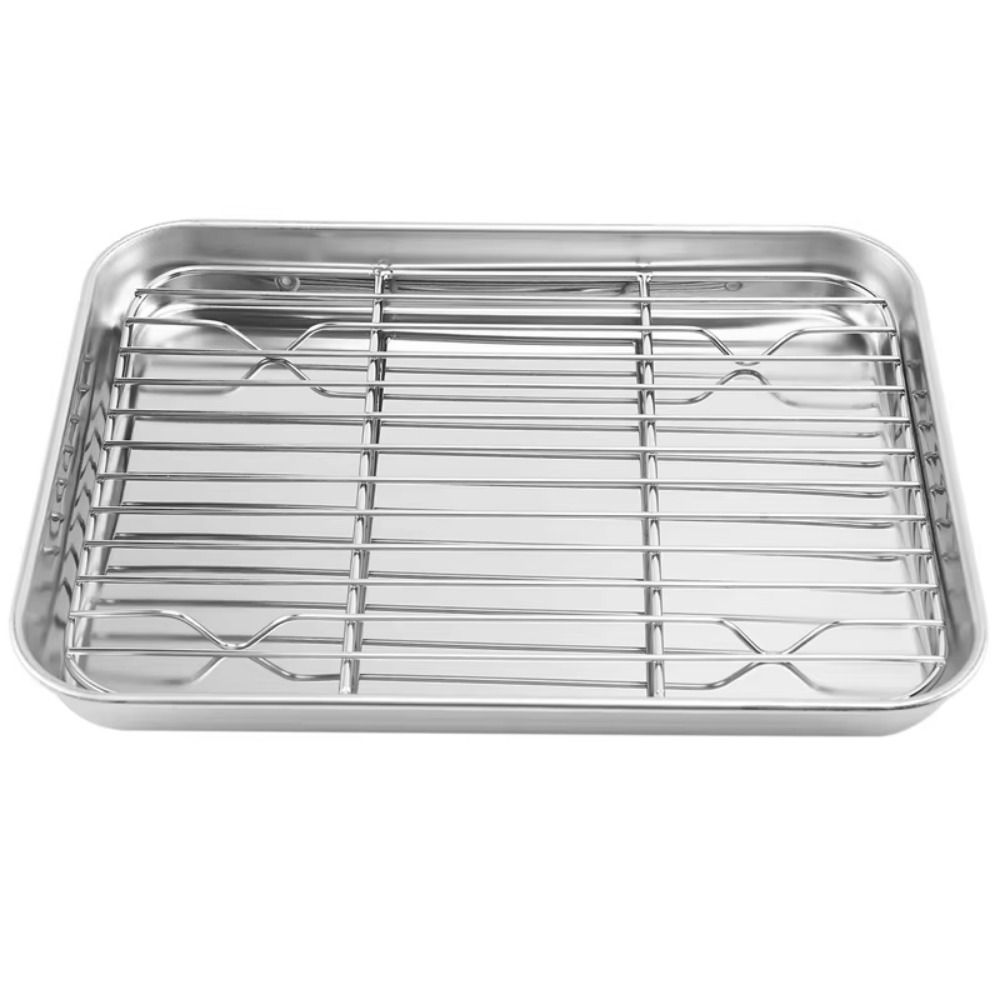 Stainless Steel Food Cooling Tray Removable Steaming Cooling Racks Draining Oil Pan Oven Use