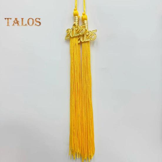 Кисточка для выпускного с подвеской в виде даты 2025 года, однотонная, длина 40 см, кисточка для шляпы для выпускного сезона бакалавриата