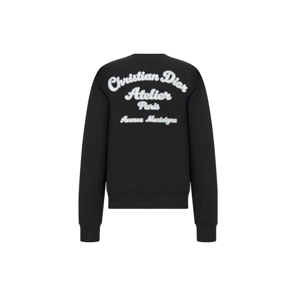DIOR Quarterly New Products Sweatshirts Men's Black Crew Neck Moderate Heavyweight 293J699A0531-C988