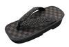 Shigi Geta Checkered Black Tatami Thick Saaya Made In 26cm Men's Sandals, Pattern, Pattern, Sole, Pattern, Japan, (8.6 Inches)