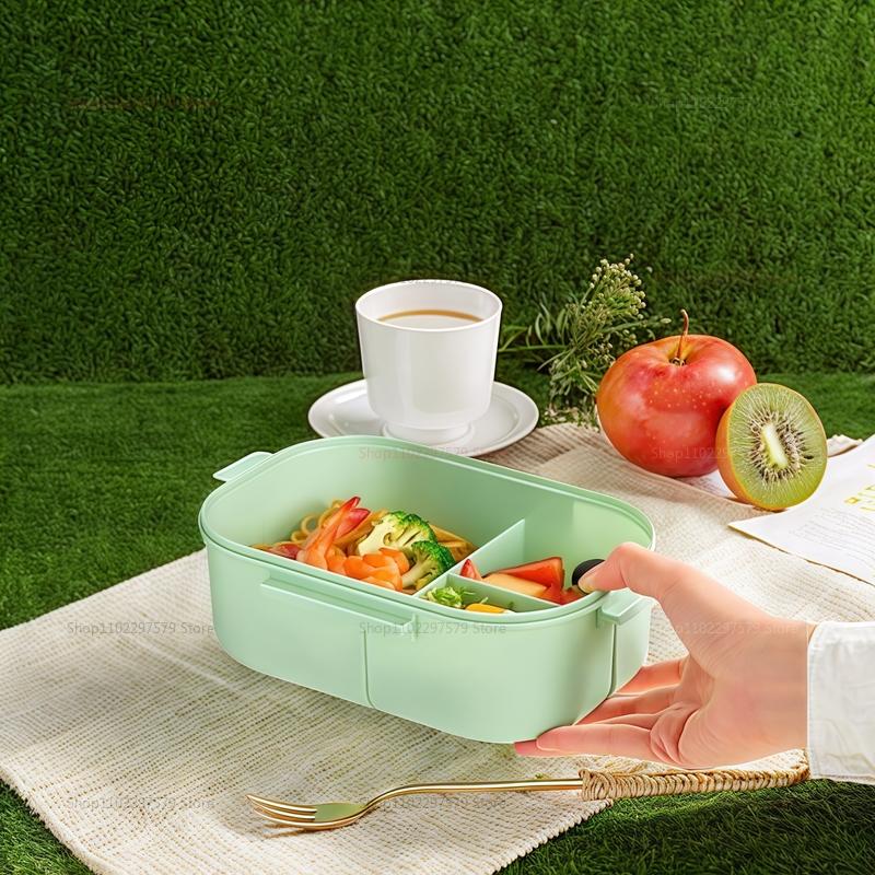Портативный герметичный ланч-бокс бенто с двойным слоем, микроволновой, контейнер для детской еды с приборами, кухонные аксессуары