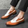 Men's Shoes Large Size New Leather Shoes Fashion British Style Brock Leather Shoes Korean Version Trend Wedding Shoes Best Man Shoes