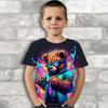 Children's Clothing Summer Sports Fashion Polyester Animal 3D Printed Short Sleeved T-Shirts Boys