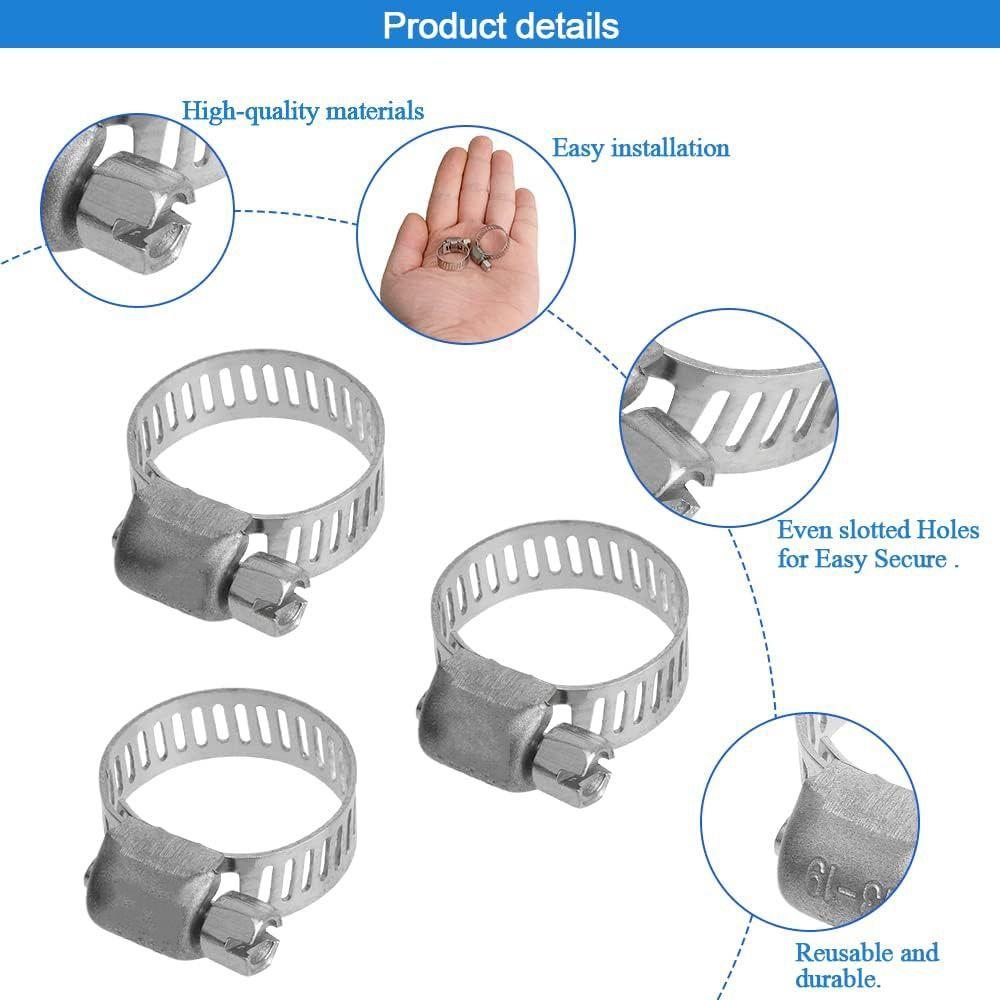 12 шт. 13-19 мм диапазон 3/4 дюйма хомуты для шланга из нержавеющей стали червячный привод комплект механическое применение