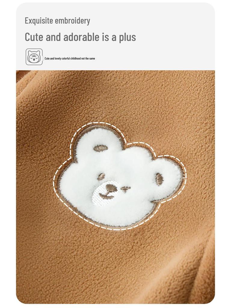 Детская флисовая куртка Jingqi – Уютная весенне-осенняя одежда для мальчиков и девочек