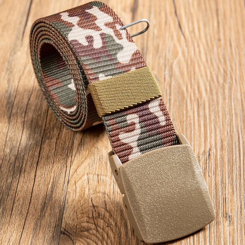 [XDIAN] Men's Belt Nonmetallic Work Clothes Self-Defense Force Military Casual Belt Nylon Belt Durable and Lightweight Adjustable Sport Belt Plastic