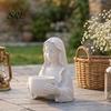 Stable Base Ornament 3D Printed Half-Body Goddess Statue, Elegant Bust Figurine with Storage Decorative Container for Candle Succulents Jewelry,