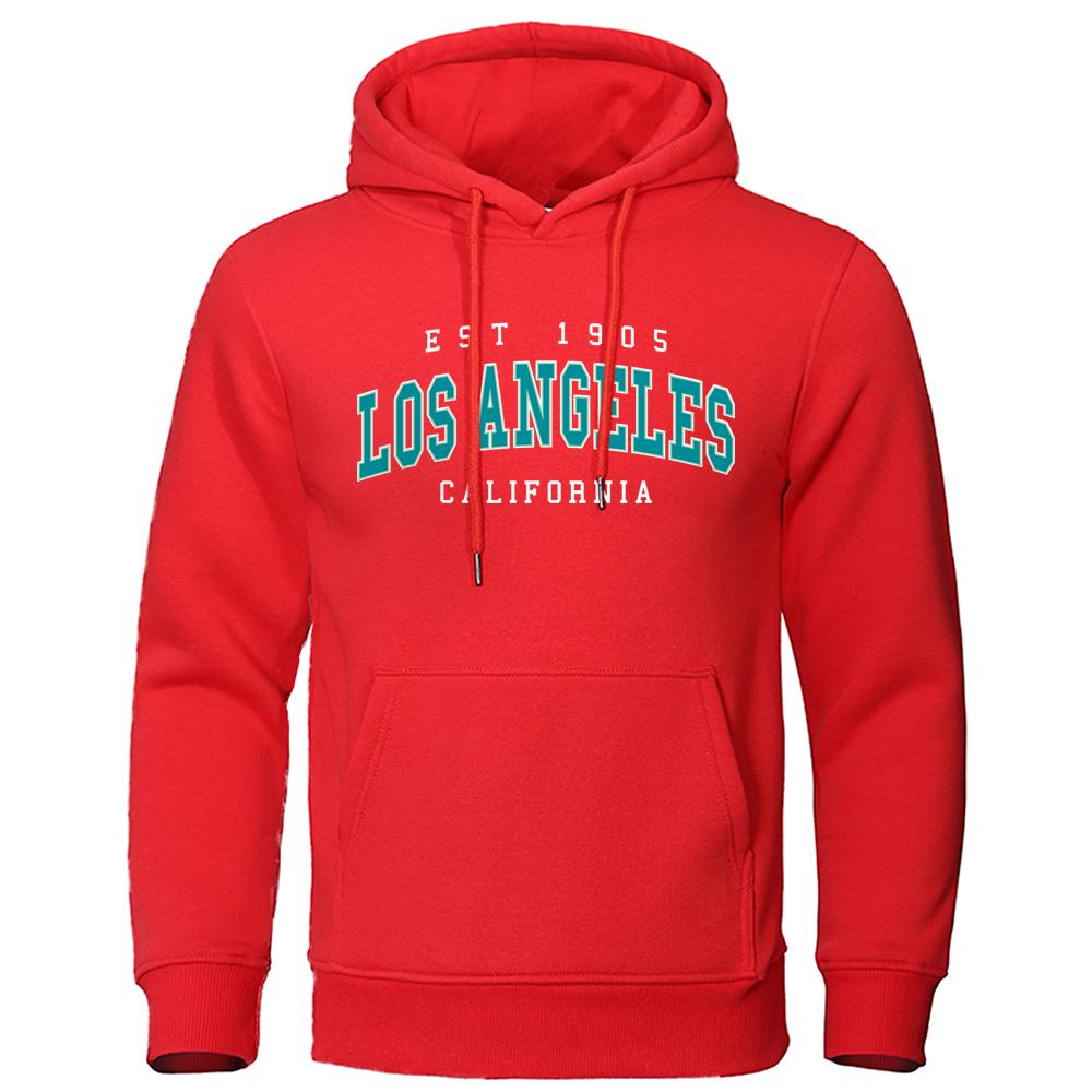 Est 1905 L0S Angeles California Letter Hoodie Autumn Hoody Loose Oversize Clothes Cotton Comfortable Hoody