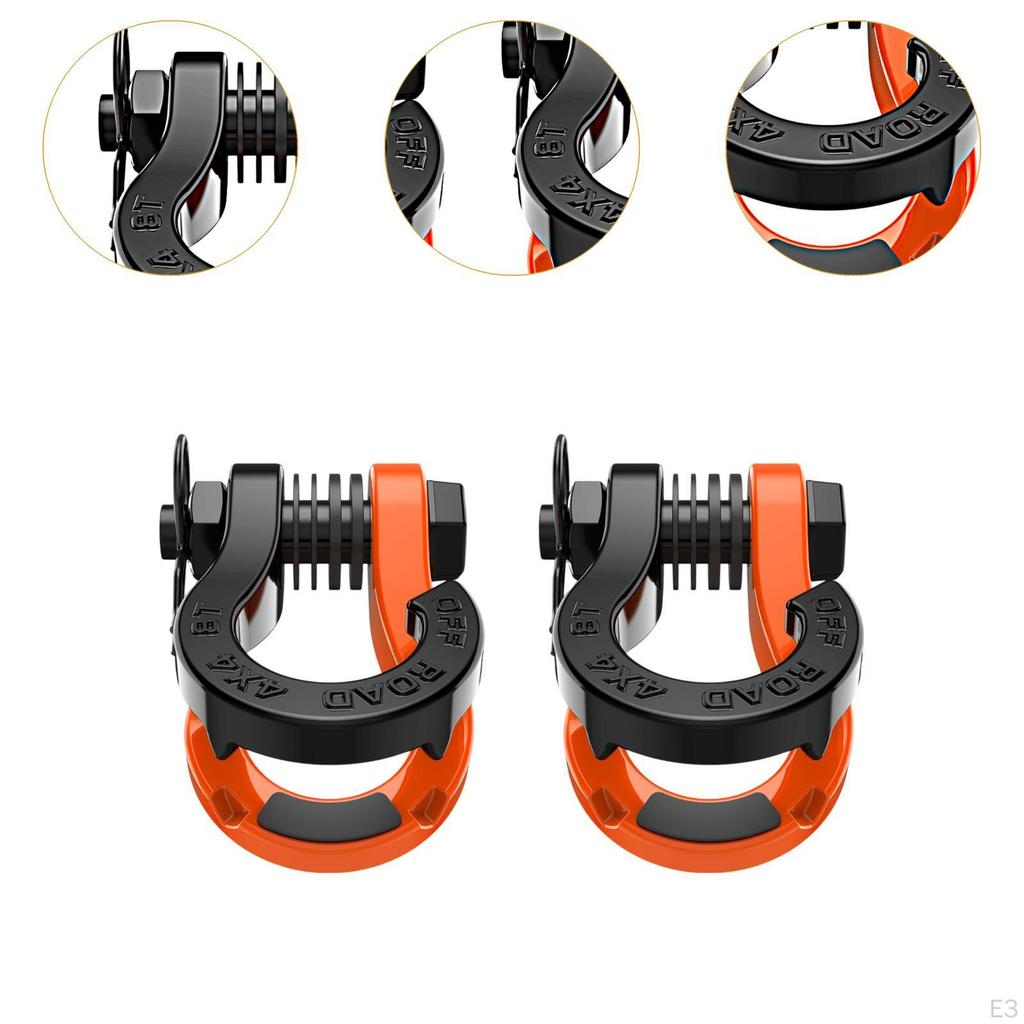 2 шт. D-образные разъемные скобы для буксировки, стальные запасные части, премиум-класса, для бездорожья