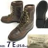 Leather 10-Hole Lace-Up Work Boots 70s-80s Vintage Size 7E 25.0 Brown Military Style(USED)