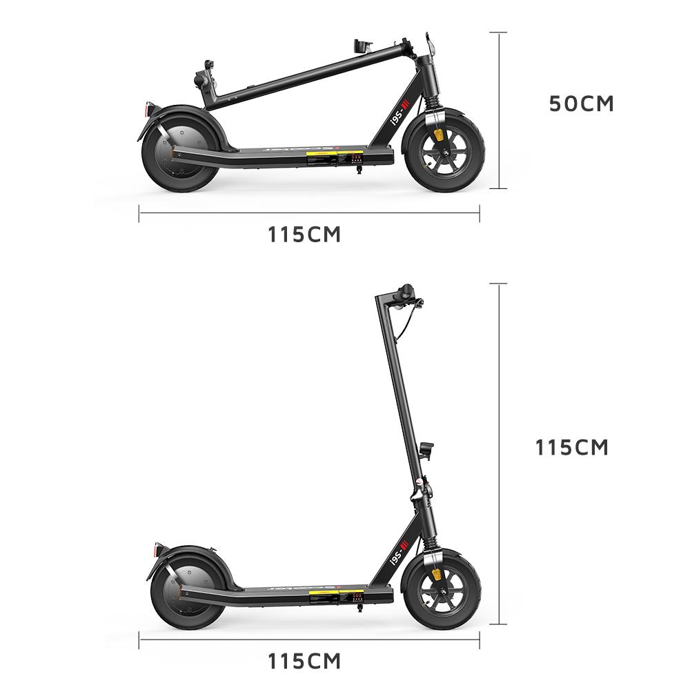 iScooter Электросамокат I9S Аккумулятор 36В10Ач, Мотор 500Вт, 10" Шина Взрослый Электросамокат, Макс. скорость 25-30км Запас хода Черный