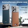 Роскошный магнитный чехол из искусственной кожи для ароматерапии для iPhone 17 Air 11 12 13 14 15 16 Pro Max Plus Беспроводная зарядка Безрамочный чехол
