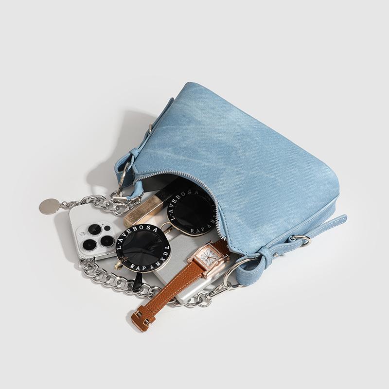 Сумка через плечо Niche Chain Jeans, женская, с французским полумесяцем, универсальная сумка через плечо