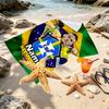 Custom Name Personalized Neymar Jr Print Beach Towel, for Trip Camping Beach Party Home Decor, Birthday Gift for Family & Friends