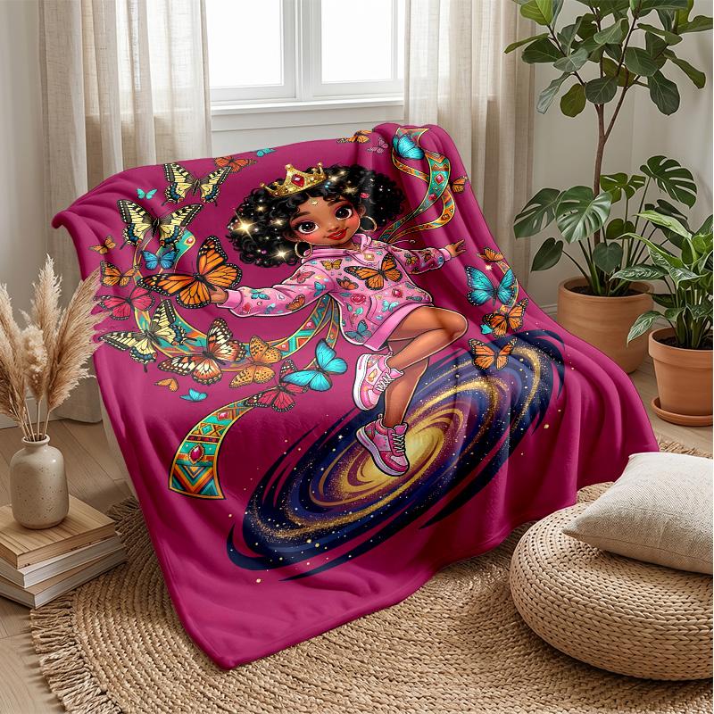 Butterfly Dreams in Pastel blanket Personalized Name Flannel Blanket Soft Cozy Plush Throw for Sofa Bed Lightweight Home Decor