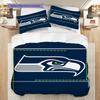 Постельное белье с узором Seattle Seahawks Комплект одеял Покрывало Наволочка Домашний Декор Подарок на День Рождения (1 пододеяльник + 2 наволочки, без наполнителя)