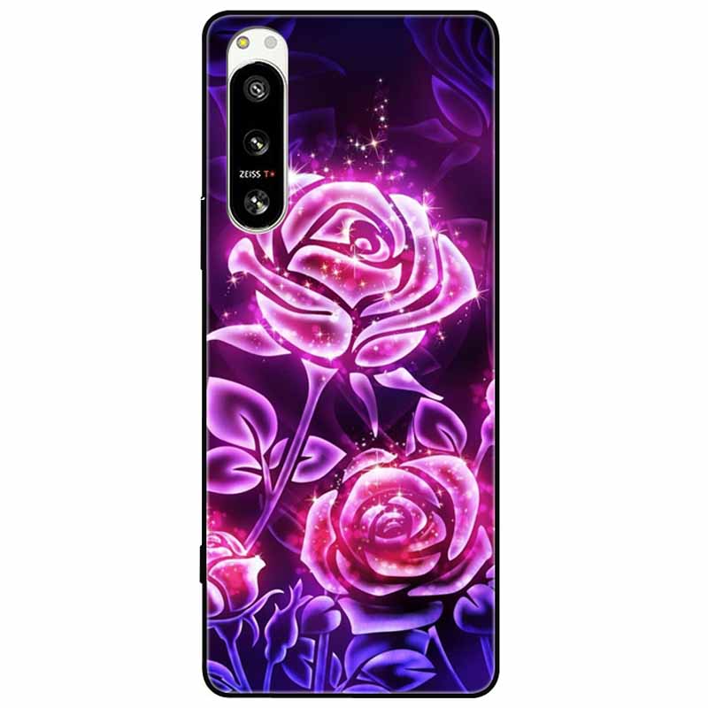 For Sony Xperia 5 IV / 1 IV Case 10IV Soft Silicone Flower Phone Back Cases For Sony Xperia 10 IV V Cover 5IV TPU Bumpers 10V