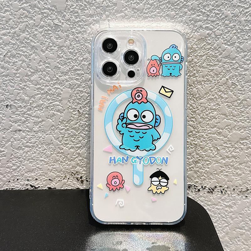 Cute Cartoon Magsafe Wirless Charging Soft TPU Phone Case for iPhone 14 Plus 13 12 11 Pro Max Anti-Knock Shockproof Back Cover