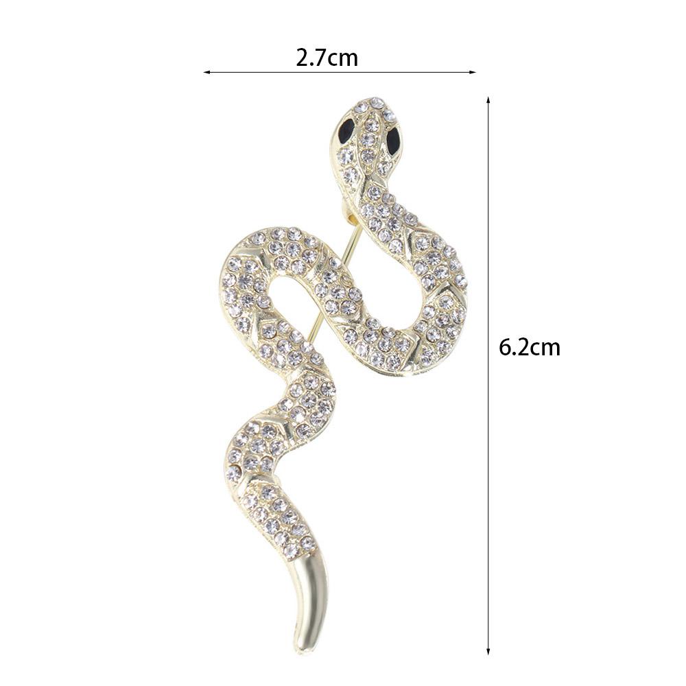 Minimalist Rhinestone Animal Collar Pins Sparkling Snake Lapel Pin Zodiac Snake Brooch  New Year