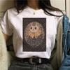 Tarot Cat Print Tshirt Summer Fashion Casual Womens Top Retro Style Graphic T Shirts Tops Harajuku Aesthetic Clothes