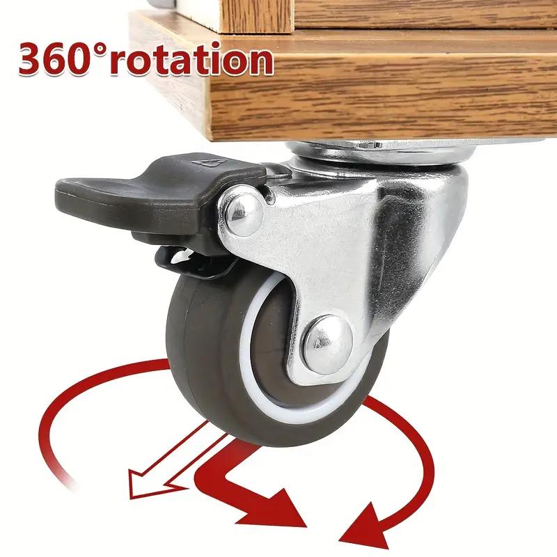4 шт., сверхмощный поворотный ролик, бесшумные колеса тележки, мебельные резиновые вращающиеся ролики с предохранительным тормозом