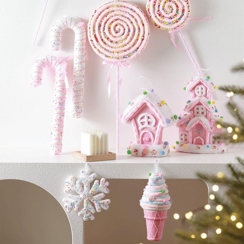 Cartoon Candy House Christmas Decorations Multicolor Hanging Pendants Cristmas