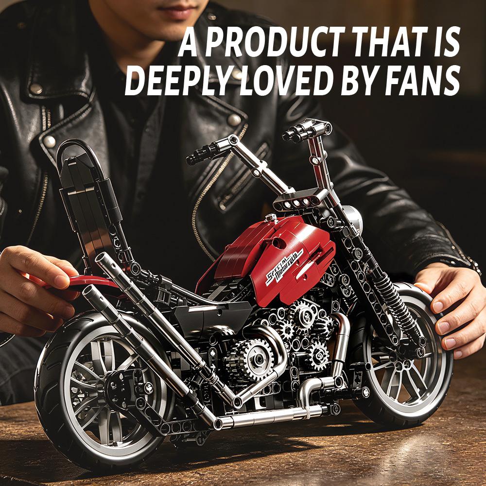 Строительный набор мотоцикла Harley-Davidson Fat Boy для взрослых, винтажная модель мотоцикла, игрушка, подарок. Похож на Legoed 10296 и Nifeliz