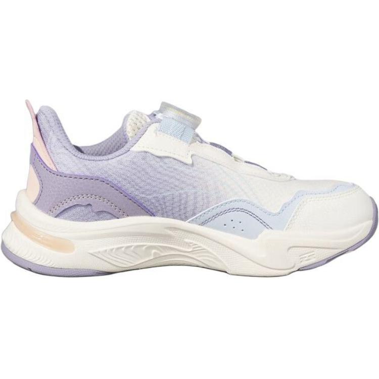Li Ning YOUNG Yunchuan Slip Resistant Abrasion Resistant Low top Kids Lifestyle Shoes Beige White Purple Unisex YKCU104-2